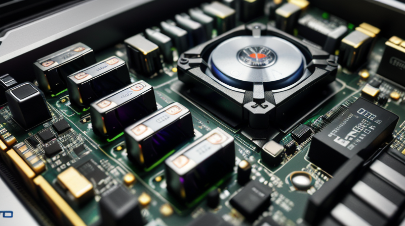 Close-up of gaming PC components motherboard and GPU