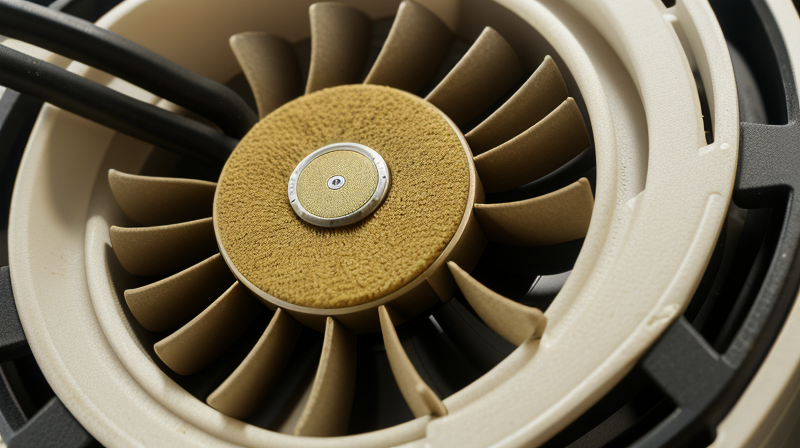 Close-up of PC internal cooling system with fans and heatsink