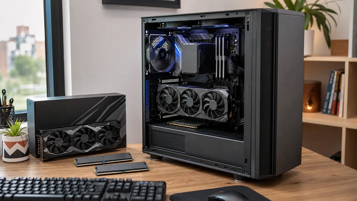Gaming hardware components close up