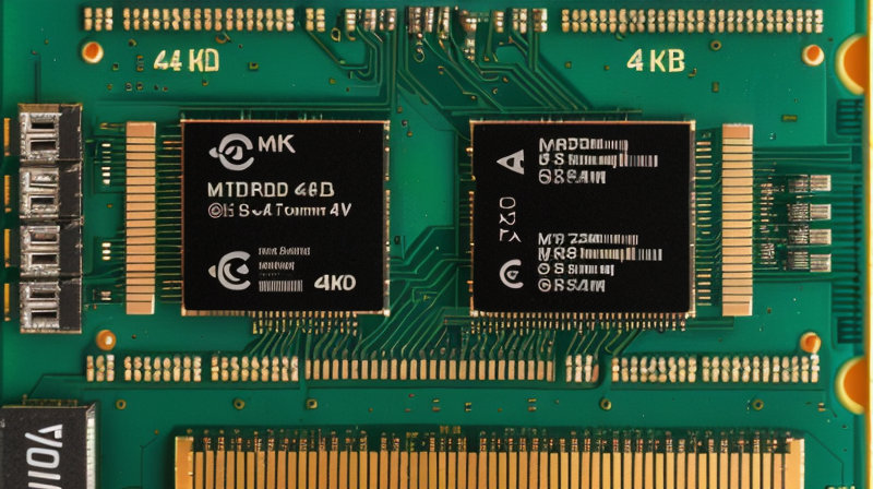 Close up of DDR4 RAM modules installed on motherboard